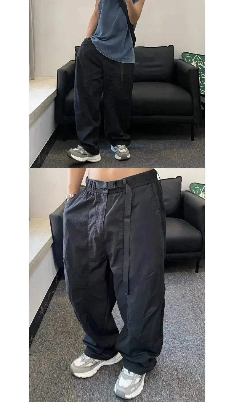 American Retro Mountain Outdoor Quick-drying Pants Men's Function Thin Cool Solid Color Cityboy Loose Casual Trousers Aesthetic voguable