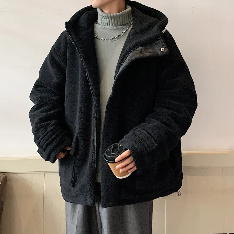 Winter Warm Coats for Men Top Grade Lamb Velvet Men's Jacket Casual Hooded Zipper Coats Fashion Warm Wool Jackets Thick Clothing gotmes-shop