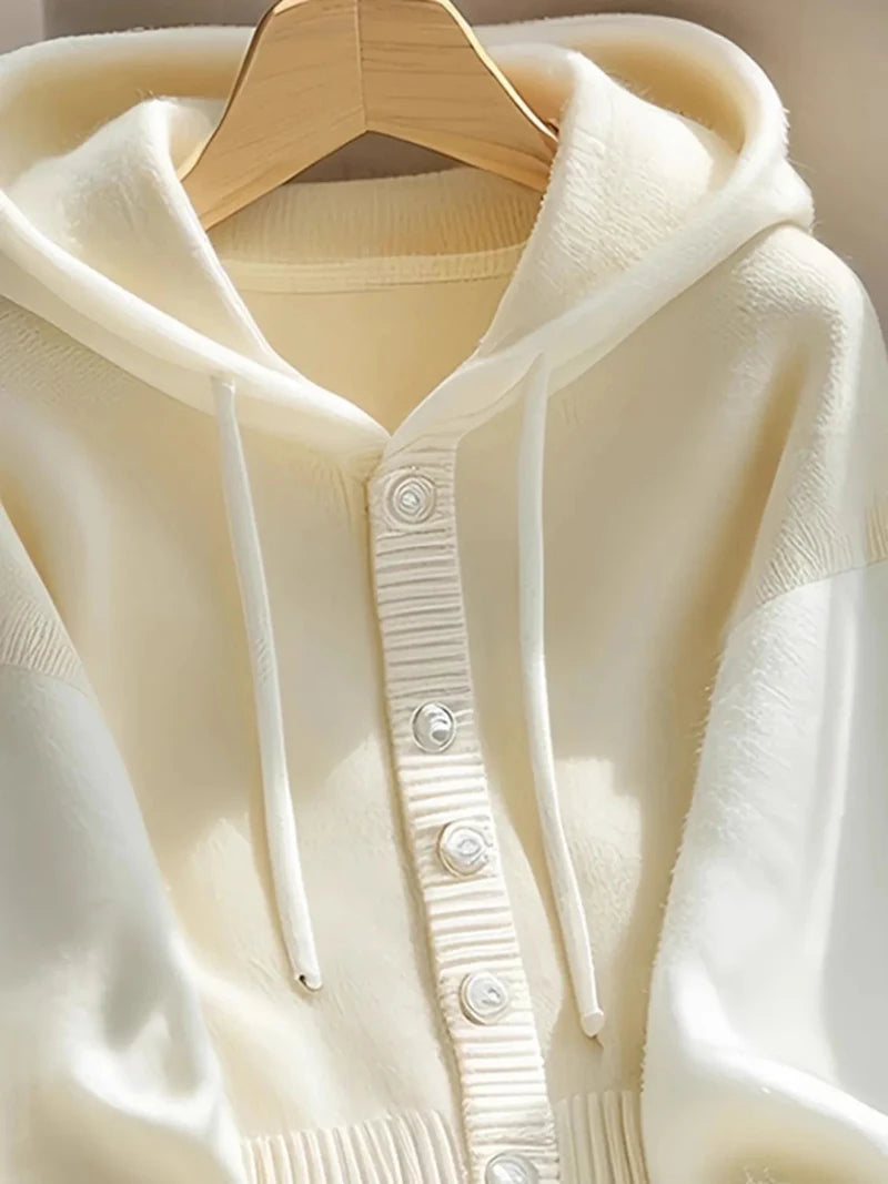 Casual Japan Hooded Cardigan Sweaters Women Lazy Wind Patchwork Knitted Coat Vintage Sweet Long Sleeve High Quality Tops voguable