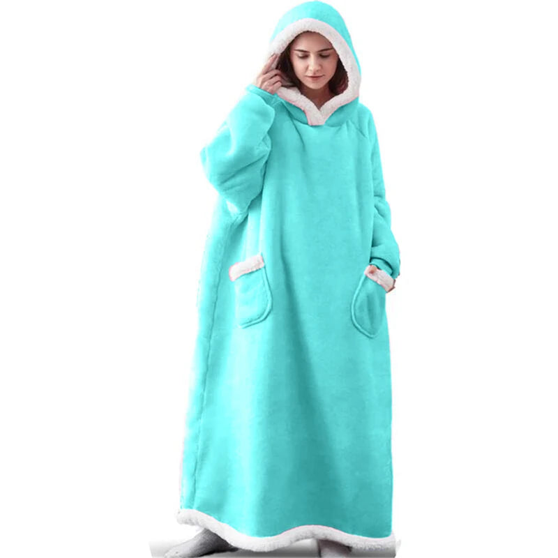 Oversized Hoodie Blanket Women Winter Warm Plush Hoodies Sweatshirt Men Loose Casual Super Long TV Blanket Giant Hoodie Blankets voguable