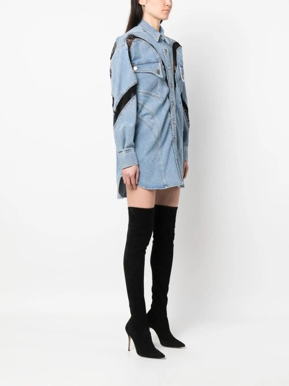 Fashion Women's Coat Loose Lapel Single Breasted Full Sleeve Lace Splited Solid Color Denim Jackets Summer  New voguable