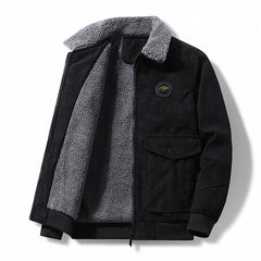 Plus 8XL Autumn Winter Men Warm Fleece Warm Thick Jackets Coats Men Fashion Fur Collar Corduroy Military Casual Jacket Coat Male voguable