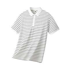 Voguable  Summer POLO Shirt New Men's Light Luxury Ice Silk Striped Lapel Business Style Casual Short Sleeves voguable