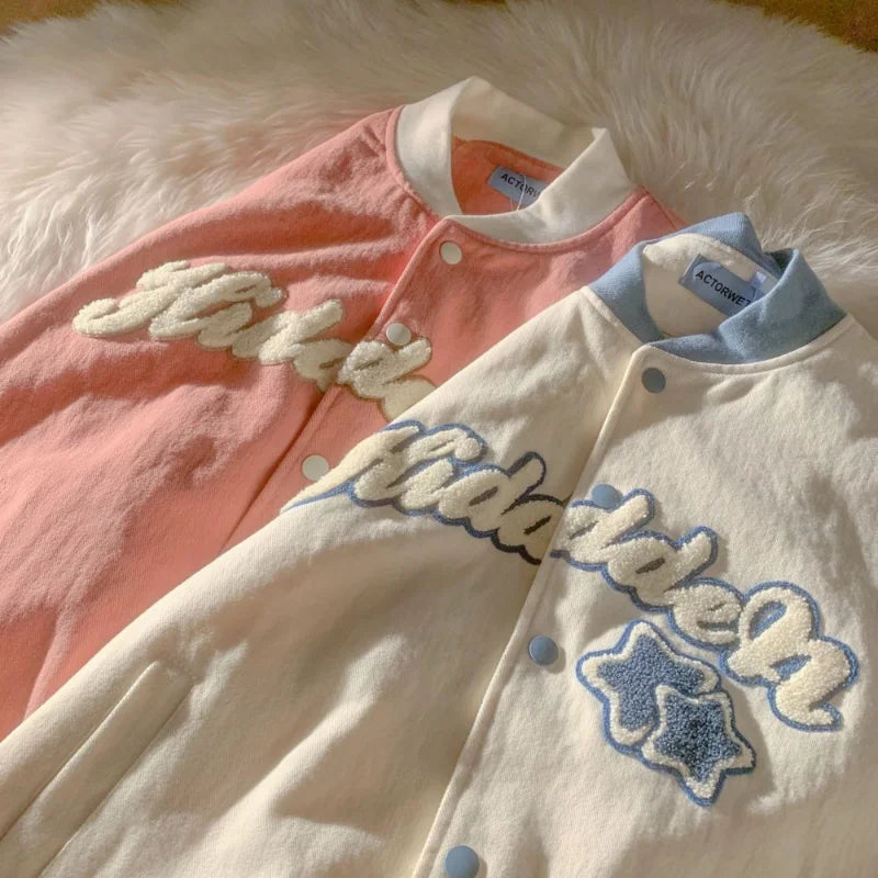 Voguable Japanese Y2k Baseball Jacket Women Oversize Kawaii Streetwear Vintage Harajuku College Varsity Jackets Cute Korean Style voguable