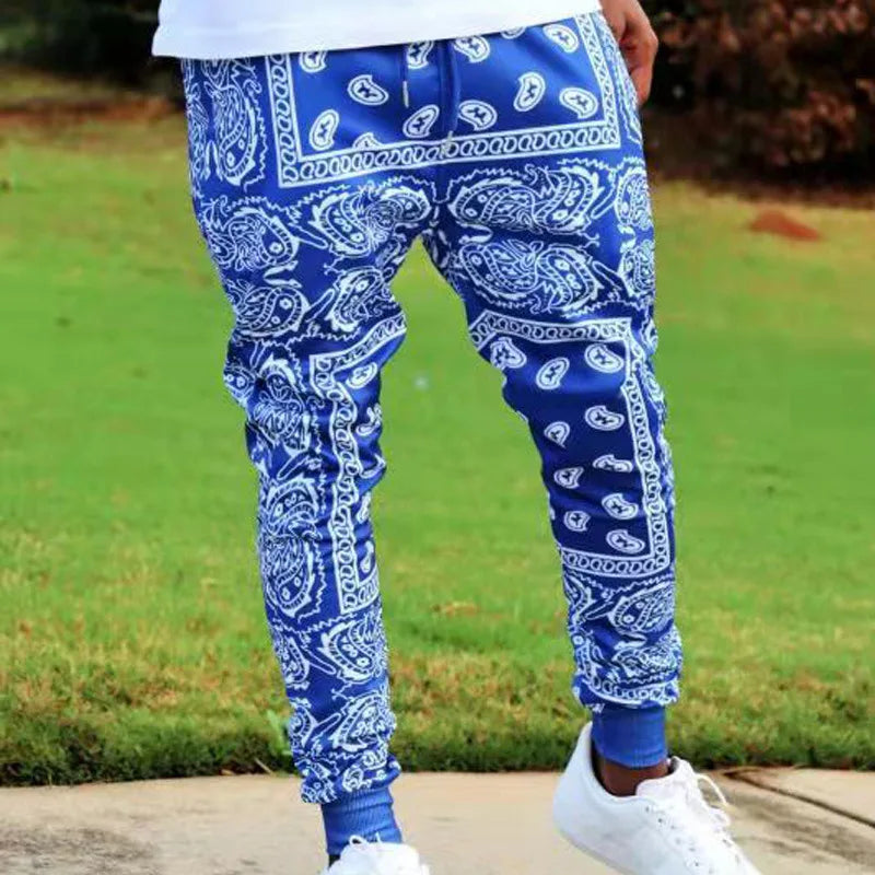 Voguable  Men Spring and Autumn New Fashion Bold Young Style Colorful Mid Waist Elastic Pencil Pants Drawstring Casual Versatile Trousers voguable