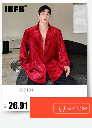 Korean Style Men's Shirts Turn-down Collar Detachable Tie Lace-up Design Single Breasted Casual Solid Color Male Tops 9W180 voguable