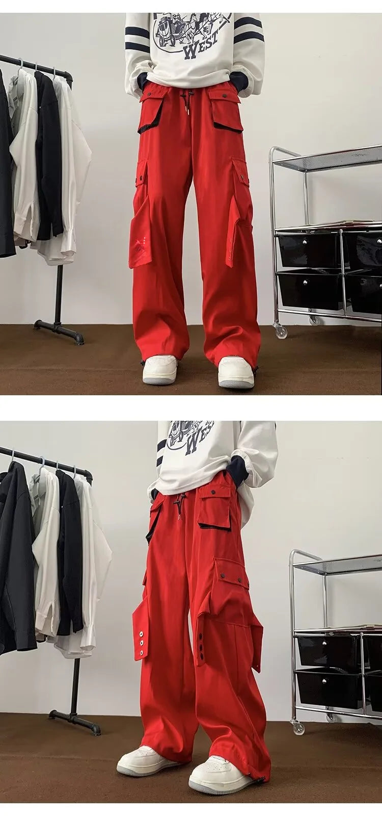 Fashionable Trendy Artistic Solid Color Straight-leg Casual Pants Loose Hip Hop Style For Men Spring Autumn Youth Trend voguable