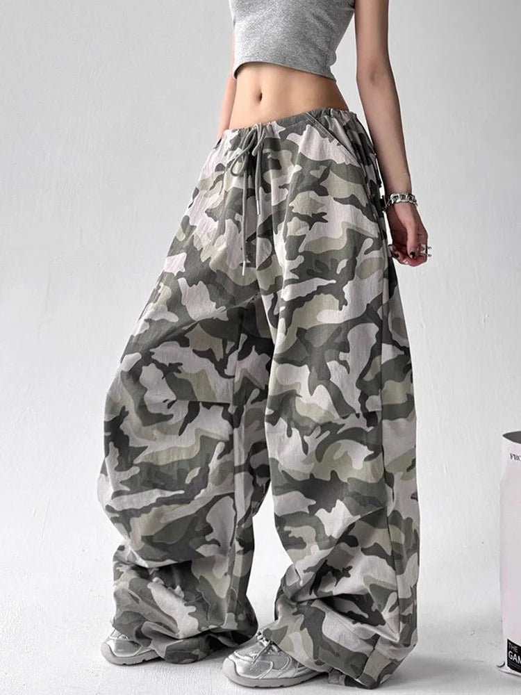 Y2K Camouflage Cargo Pant Women Streetwear Loose Hip Hop Harajuku Trousers American Vintage High Waist Summer Bf Casual Pants voguable
