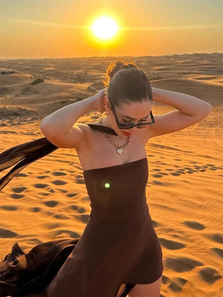 Summer Female With Ribbon Long Dress Elegant Mesh Backless Patchwork Slim Fashion Party Dress Gown Women's Bodycon Dress voguable