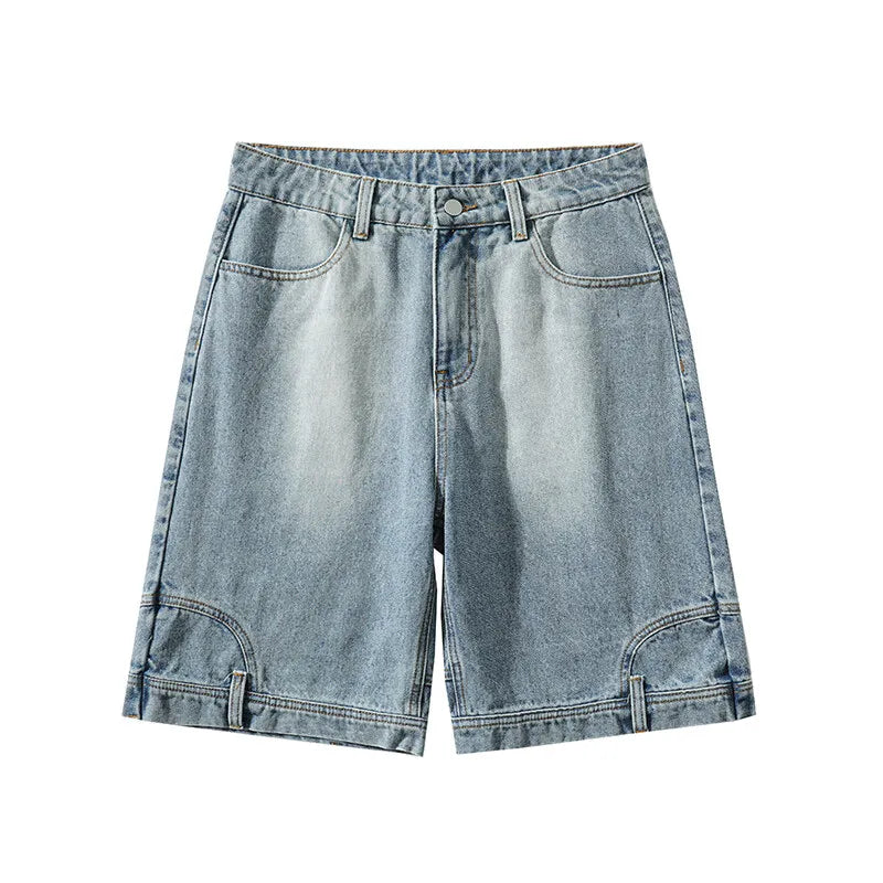 Short Men Blue Washed Denim Shorts Casual Distressed Design Summer Streetwear Fashion Comfort Fit Men Denim Shotrt voguable