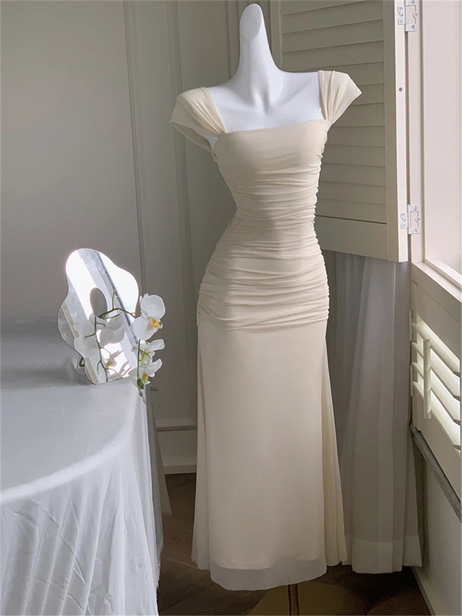 Dress Women Elegant Summer New Fashion Evening Party Ladies Vestidos Vintage Bodycon Clothes Female Korean Midi Dresses voguable