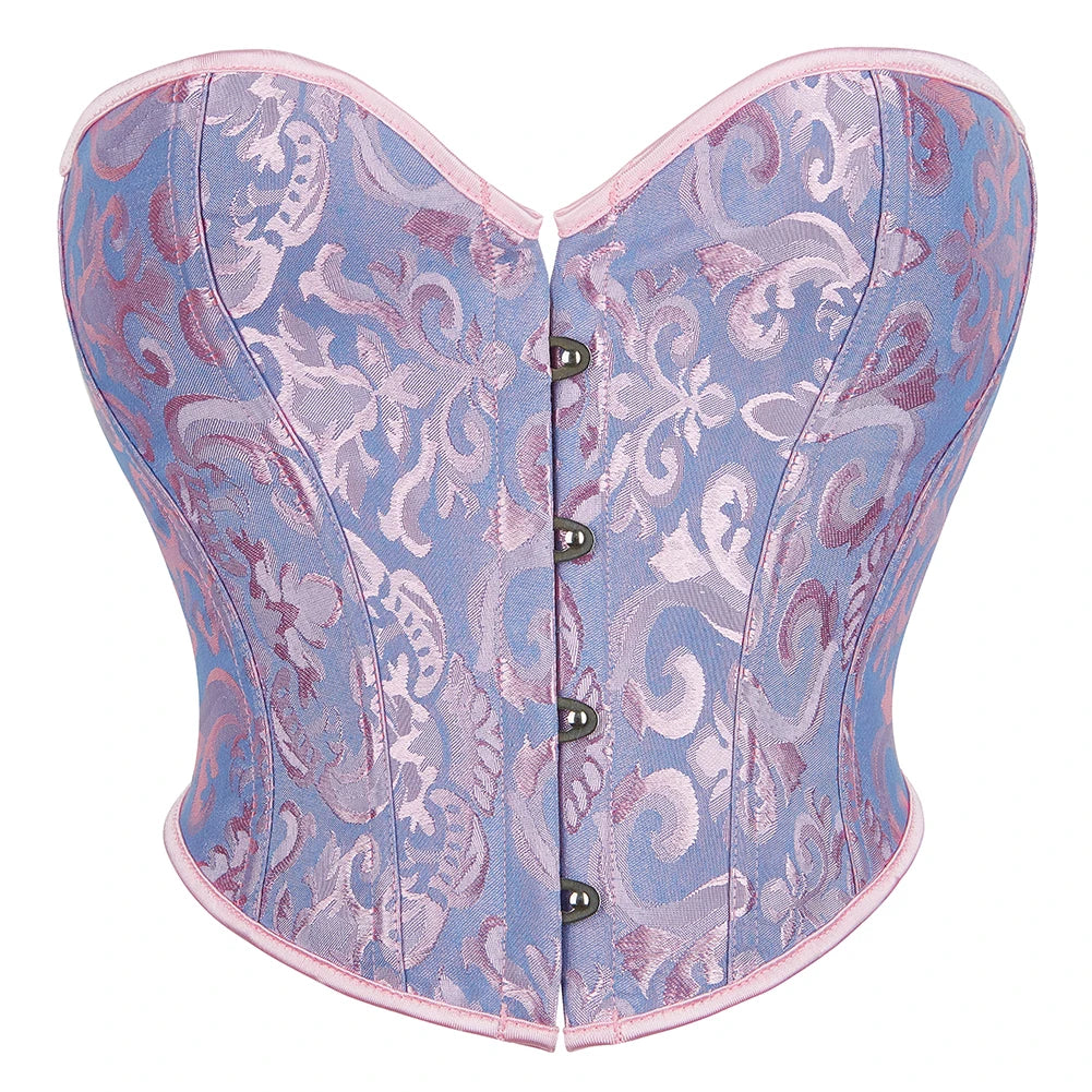 Voguable New Stylish Short Torso Waist Trainer Corset Bustier Crop Tank Top Corselet Pink White Green Red Beige Korset voguable