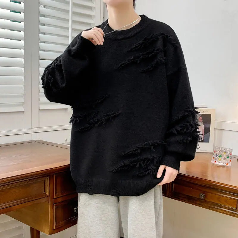Winter Sweaters Men Warm Fashion Casual Knitted Pullovers Men Streetwear Loose Long Sleeved Sweaters Mens Jumper Clothes M-4XL voguable