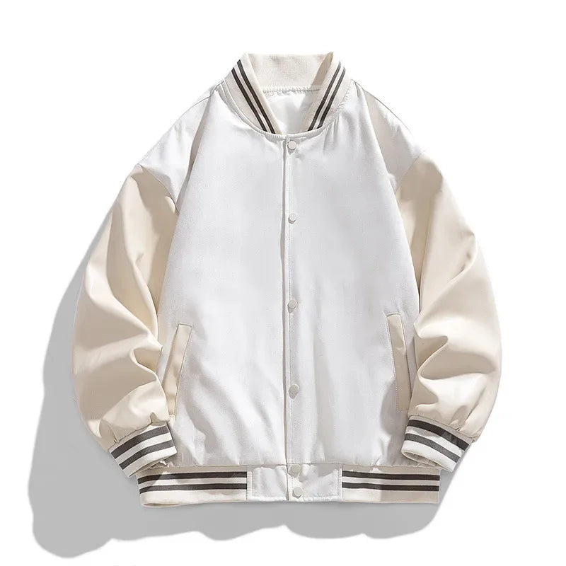 Bomber Wool Coat Premium Varsity Leather Wool Jacket High Street Jacket Men's Varsity Baseball College Leather Sleeves voguable