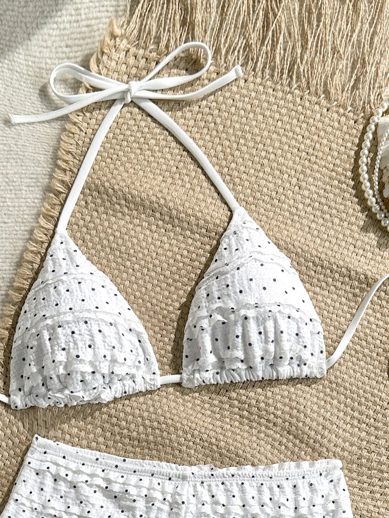 Voguable  Sexy Push Up Bra High Waist Bikinis Sets Women White Polka Dot Print Swimsuit Summer Holiday Bathing Suit Two Piece Swimwear voguable