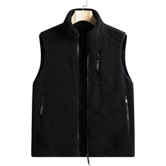 Outdoor Sleeveless Coats Vests Male Warm Cotton Waistcoat Autumn Jackets Thick Vests Man Classic  Lamb Cashmere Men Fleece Vest voguable