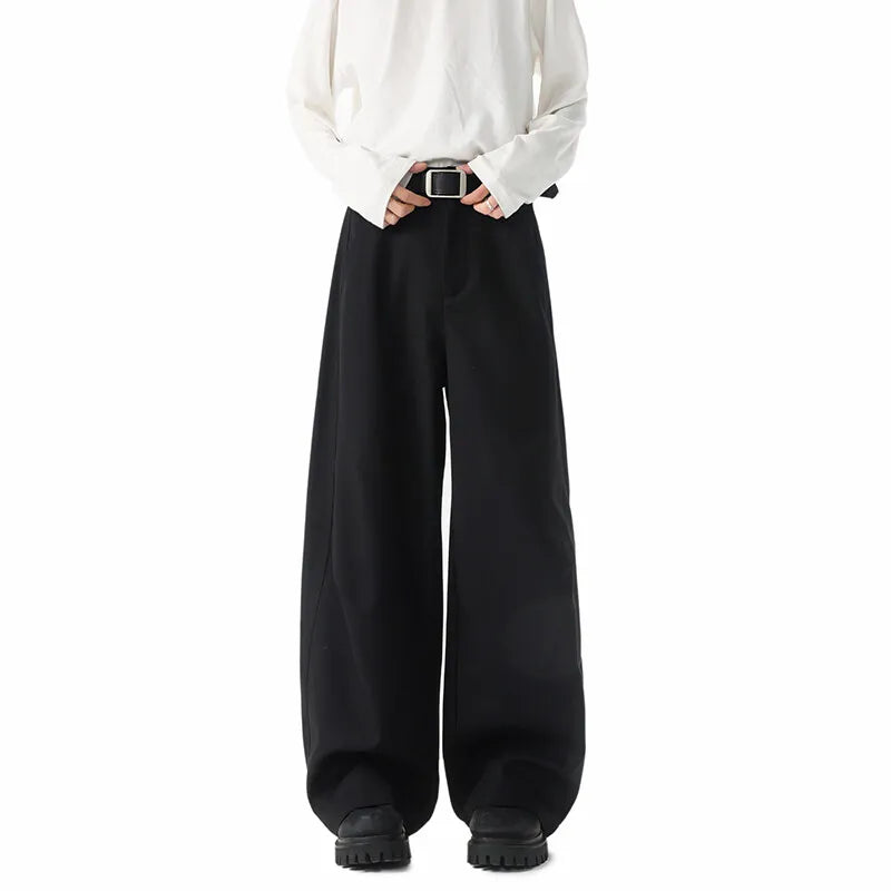 New Pants Men Fashion Casual Solid High Street Simple Hip-hop Wide Leg Trousers All-match Korean Style Loose Temperament College voguable