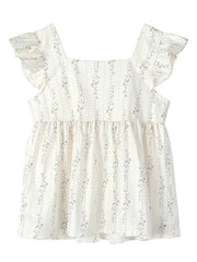 Floral Vintage Sweet Tanks Women Elegant Slim Flying Sleeve Casual Tanks Tops French Retro Square Collar Female Summer Tops voguable