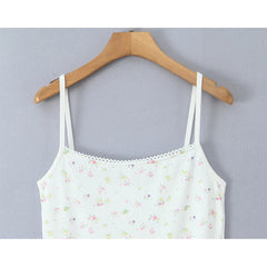 Sweet Girls Floral Print Sexy Spaghetti Straps Dress Women O Neck Bodycon Summer Mini Dreses Holiday Robe voguable