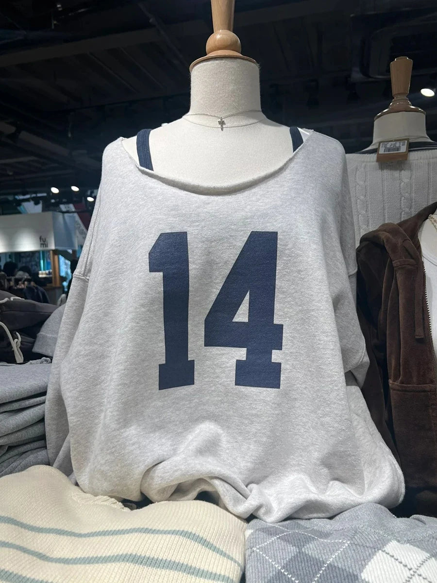 14 Print Oversized Sweatshirt Women Sexy Scoop Neck Long Sleeve Cotton Loose Pullover Autumn Streetwear Fashion Hoodie Y2k Tops voguable