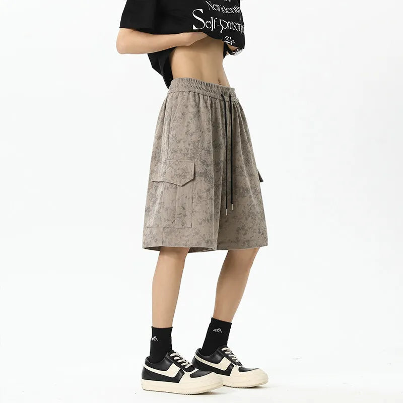 Summer Men Camo Cargo Shorts Elastic Waist Adjustable Outdoor Casual Large Pockets Military Tactical Breathable  Fashion voguable