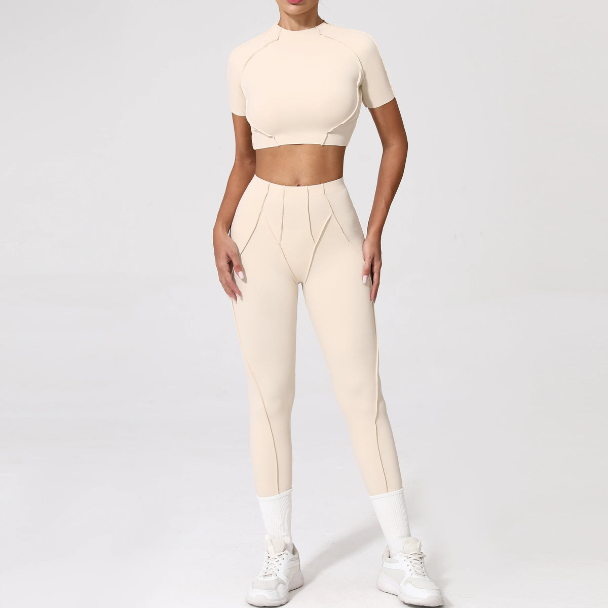 Voguable  2PCS Yoga Suit Sports Set Women Quick-Drying Gym Set Women Tracksuit Running Workout Long Sleeve Sports Shirt Yoga Clothing voguable
