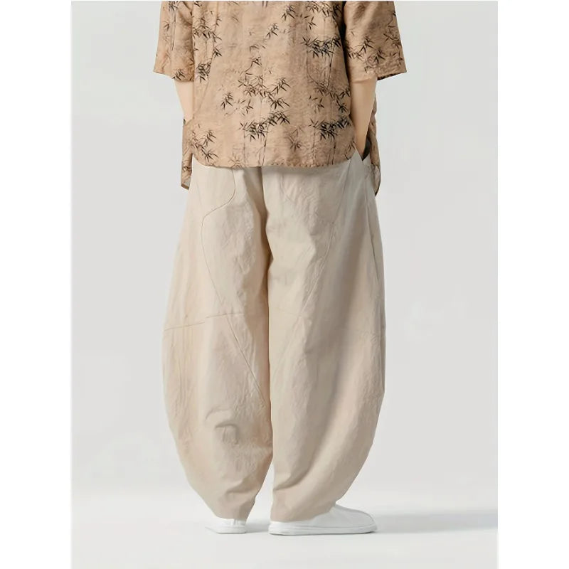 Voguable  New Arrival Men Casual Pants High Street Cross Pants Cotton Chinese Style Streetwear Male Harem Trousers voguable