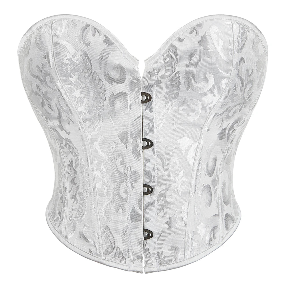 Voguable New Stylish Short Torso Waist Trainer Corset Bustier Crop Tank Top Corselet Pink White Green Red Beige Korset voguable