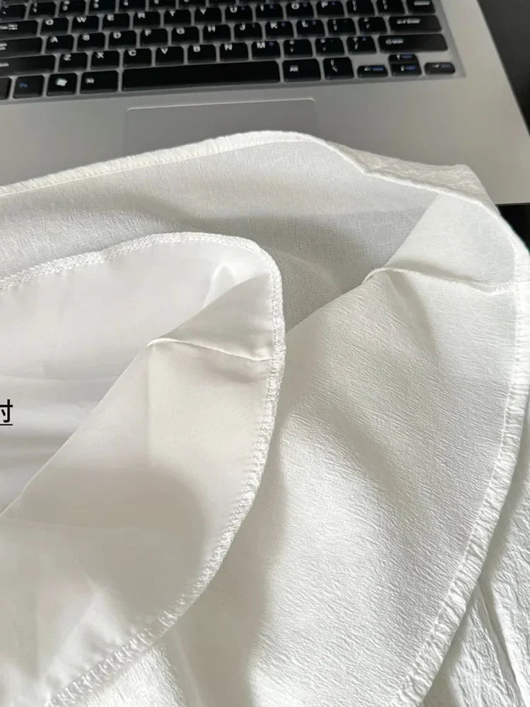 Voguable  Preppy Style Design White One-Piece Frocks Sleeveless Off Shoulder Party 90s Women Sweet A-Line Dress Casual Bow Vestidos New voguable