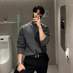 Winter Thick Sweater Men Warm Casual Stand Up Collar Sweater Men Korean Casual Thicken Long Sleeved Sweater Mens Jumper Clothes voguable
