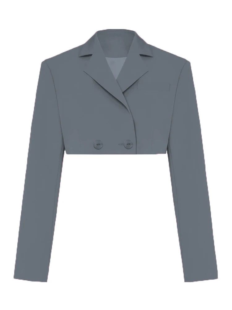 Taruxy Green New Blazers For Women Cropped Coats Jacket Summer Casual Outfits 2022 Fashion Chic Jacket Women's Blazer Suits voguable