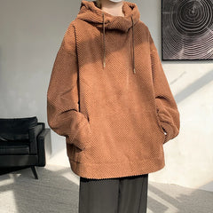 Voguable  Harajuku Corduroy Hoodies Men High Quality Streetwear Loose Y2k Hip Hop Hooded Sweatshirts Couple Clothing Female Pullovers voguable