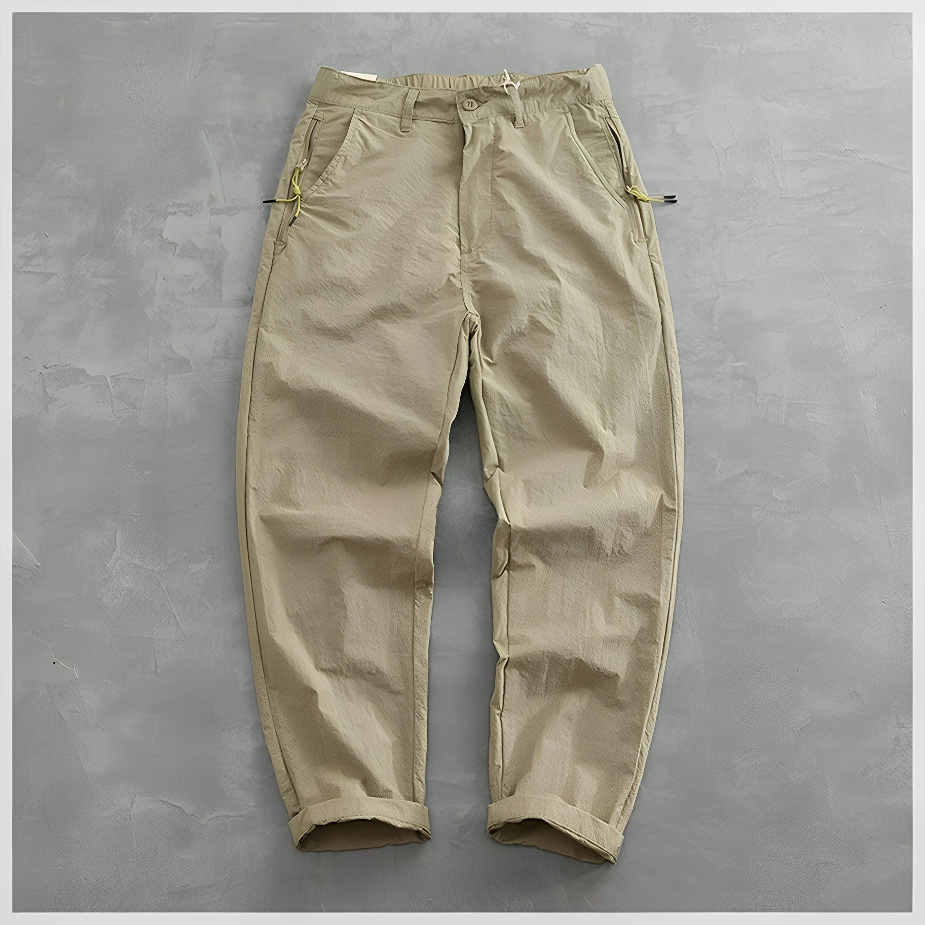 Voguable  Outdoor Men's Casual Pants Thin Workwear Loose Fit Quick Dry Straight Leg Trousers Lightweight Windproof Summer Fashion voguable
