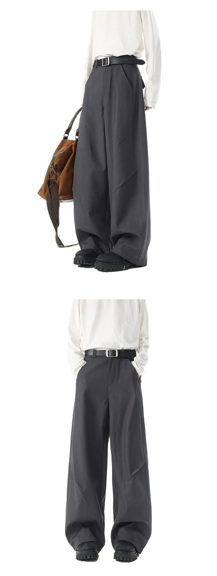 New Pants Men Fashion Casual Solid High Street Simple Hip-hop Wide Leg Trousers All-match Korean Style Loose Temperament College voguable