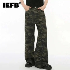 Vintage Camouflage Men's Jeans Fashion Washed Casual Wide Leg Denim Pants Autumn Winter Loose Male Trousers Old Blue 9C354 voguable