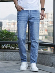 Voguable men's fashionable vintage washed, ripped jeans voguable