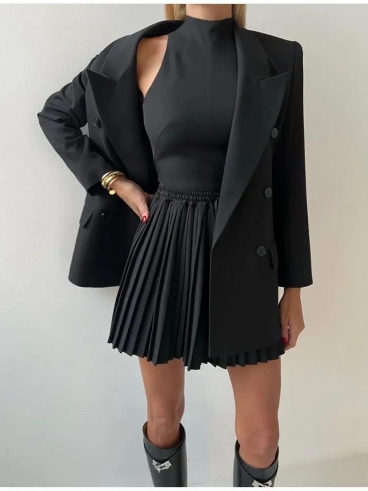 2025 Fashion Sweet New Skirt Solid Color All-match Pleat Skirt Korea Chic Elastic Waist Summer Short Skirt Female Clothing voguable