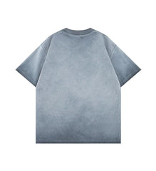 Mens Gradient Washed Loose Crew Neck Tee Streetwear Vintage Distressed Oversized Tshirt man Casual Fashion Trendy Basic Top 2025 voguable