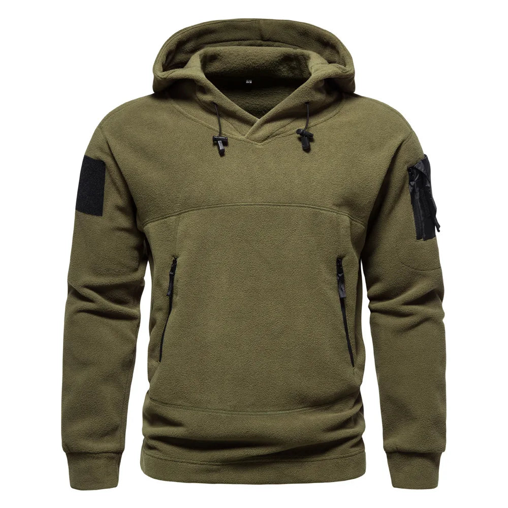 2024 Men's Thick Polar Fleece Sweatshirt Autumn Winter Men Hood Sports Black Windproof Oversized Hoodie Male Streetwear Hoody voguable
