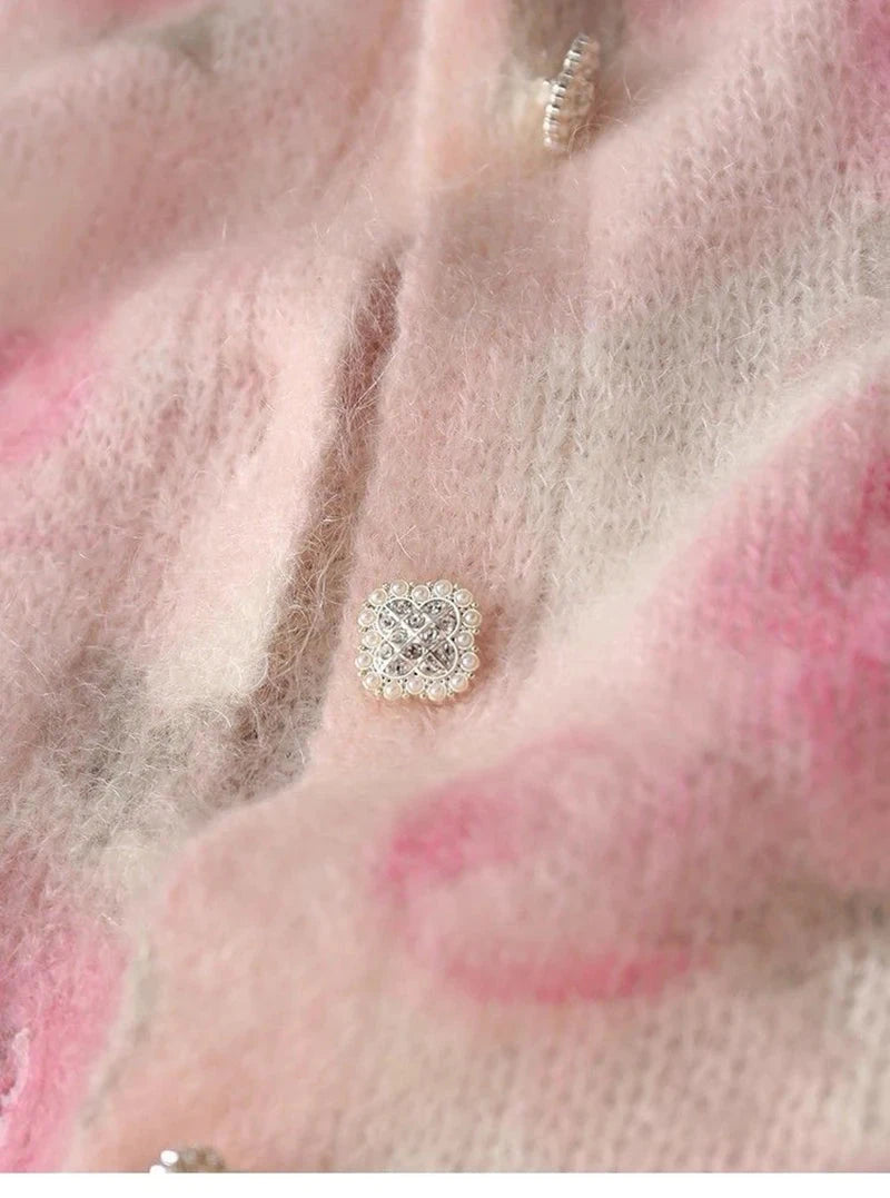 Elegant Floral Sweet Cardigan Sweaters Women Long Sleeve Lazy Wind Vintage Knitted Coats Fall New O Neck Single Breasted Tops voguable