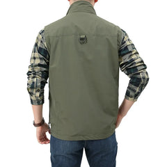 Summer Outdoor Photographer Waistcoat Men's Unloading Vest Tactical Webbed Gear Coat Tool Many Pocket Work Sleeveless Jacket Man voguable
