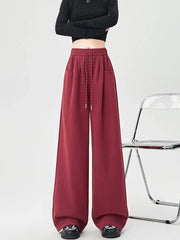 Streetwear Y2K Sweatpants Women Vintage High Waist Loose Straight Trousers American Harajuku Bf Fall Hip Hop Pockets Pants voguable