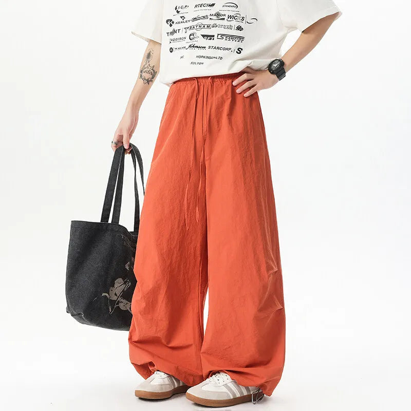 Unisex Pants Wide Leg Athletic Lounge Pants Spring Summer Lightweight Stretch Waist Casual Sportswear Joggers Loose Thin Comfort voguable