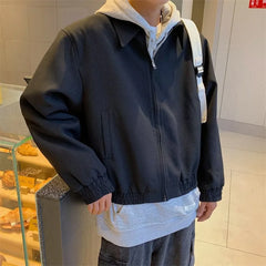 Voguable Green Black Short Jacket Men Fashion Spring Bomber Jacket Men Streetwear Korean Loose Casual Jacket Mens Vintage Outwear M-2XL voguable