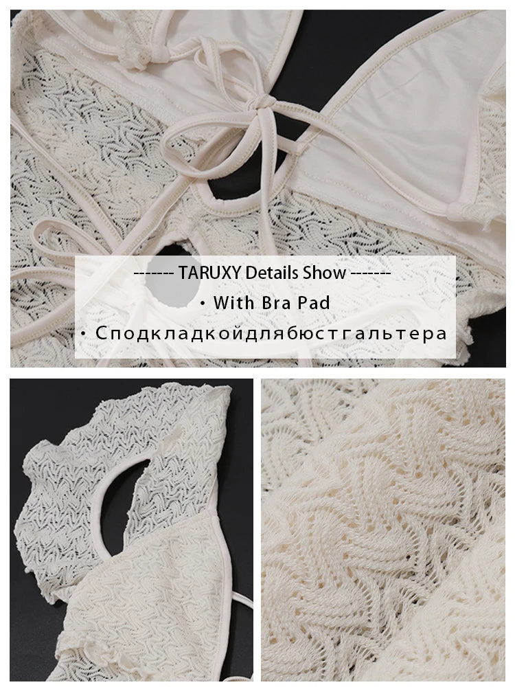 TARUXY Deep V Neck Sexy Dresses Women Sleeveless See Through High Waist Long Cover Up Dress Femme Holiday Knitted Beach Dress voguable