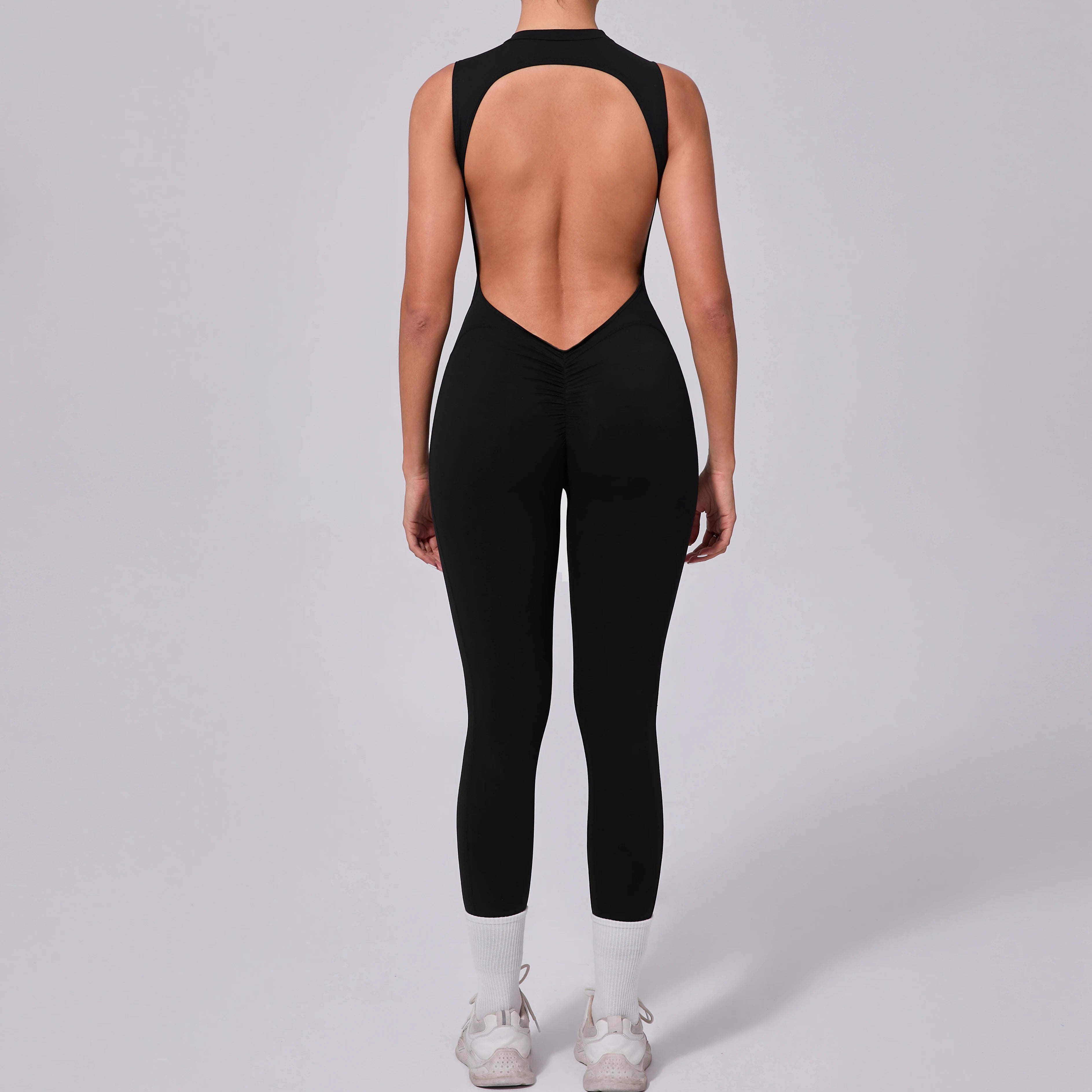 Voguable  V Backless One Piece Women Training Yoga Sportswear Women Sports Jumpsuit Fitness Rompers Stretch Female Workout Bodysuits voguable