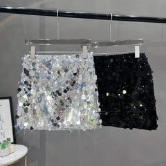 Voguable  Fashion Korean Version of Sparkling Private Clothes Sequined Women's Summer Short Skirt Slim and Thin Music Festival Party voguable