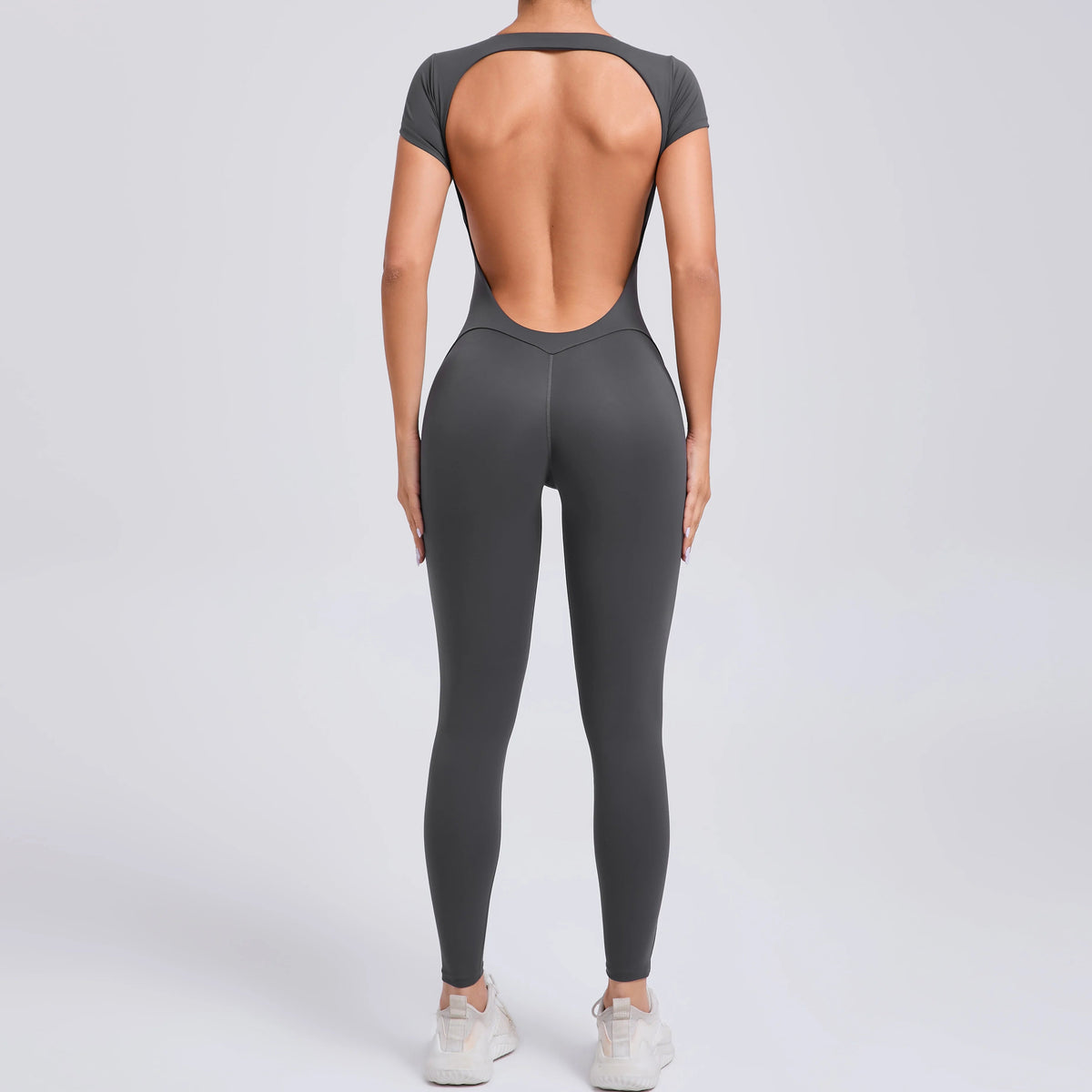 Voguable  One-piece Yoga Padded Backless Suit Female Rompers Quick Dry Yoga Clothing Workout Bodysuits Scrunch Sports Jumpsuit Women voguable