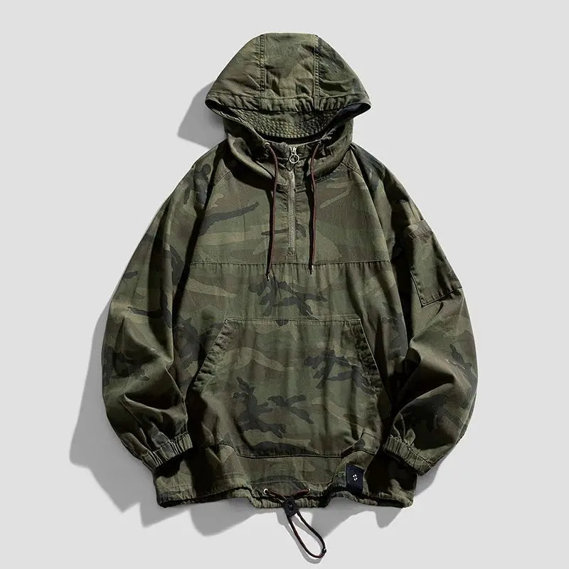American Camouflage Hoody Mountaineering Suit Work Jacket Men's Hooded Jacket Spring Autumn Hip-hop Handsome Jacket voguable