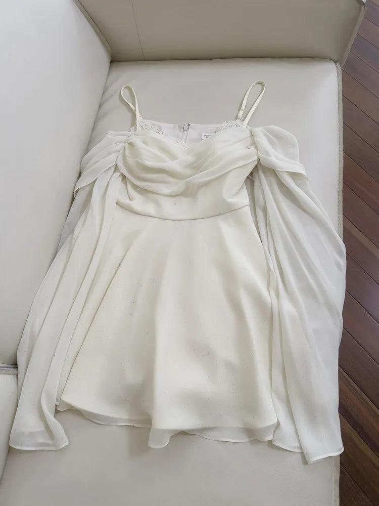 Fashion Solid Color Dress Women's Swinging Collar Flare Sleeve A Line Dresses 2025 Summer New Tide 3QW1330 3QW1330 voguable